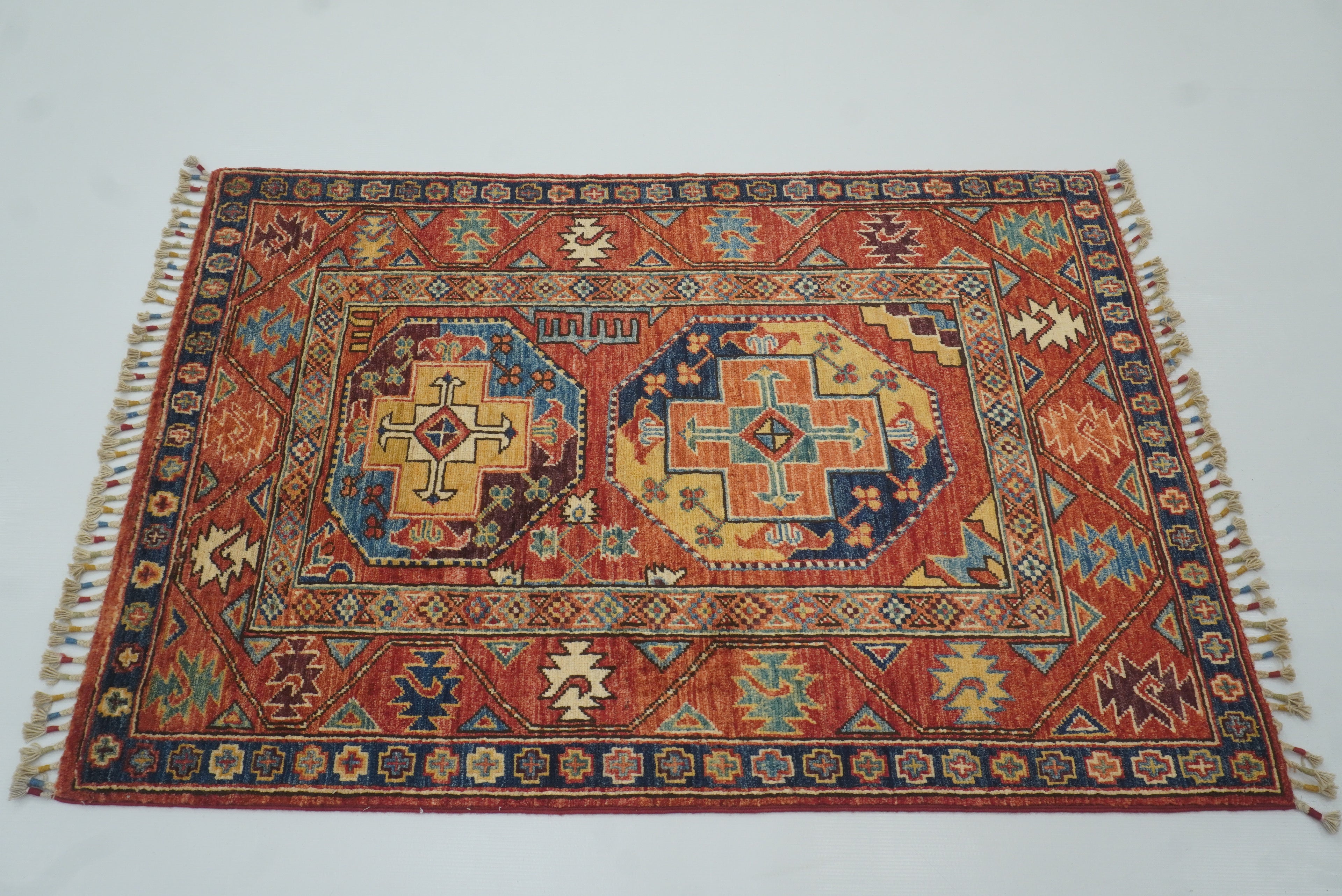 3x4 Red Ersari Hand Knotted Afghan Oriental Rug - Yildiz Rugs