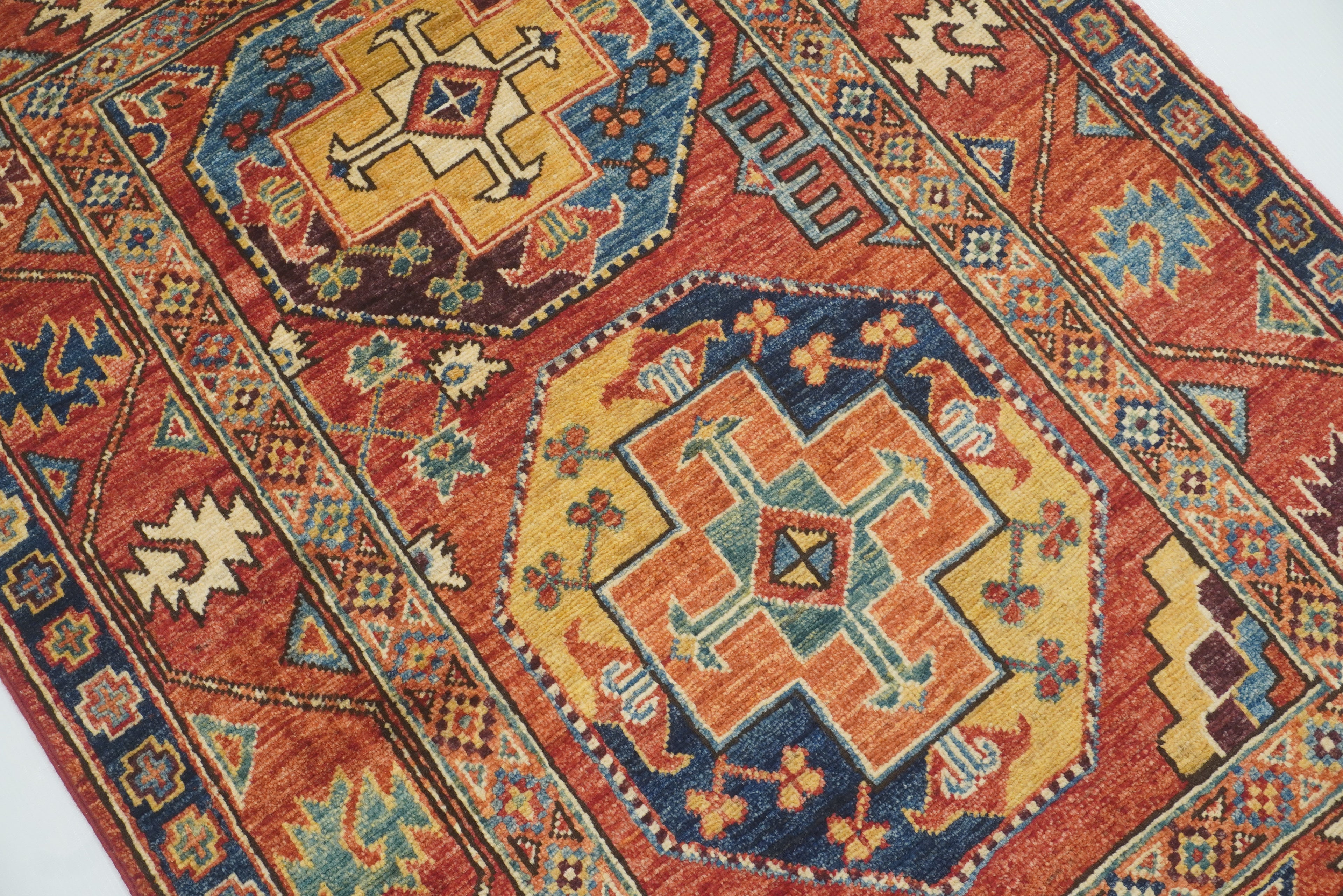3x4 Red Ersari Hand Knotted Afghan Oriental Rug - Yildiz Rugs