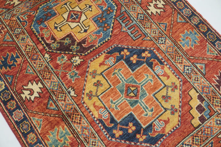 3x4 Red Ersari Hand Knotted Afghan Oriental Rug - Yildiz Rugs