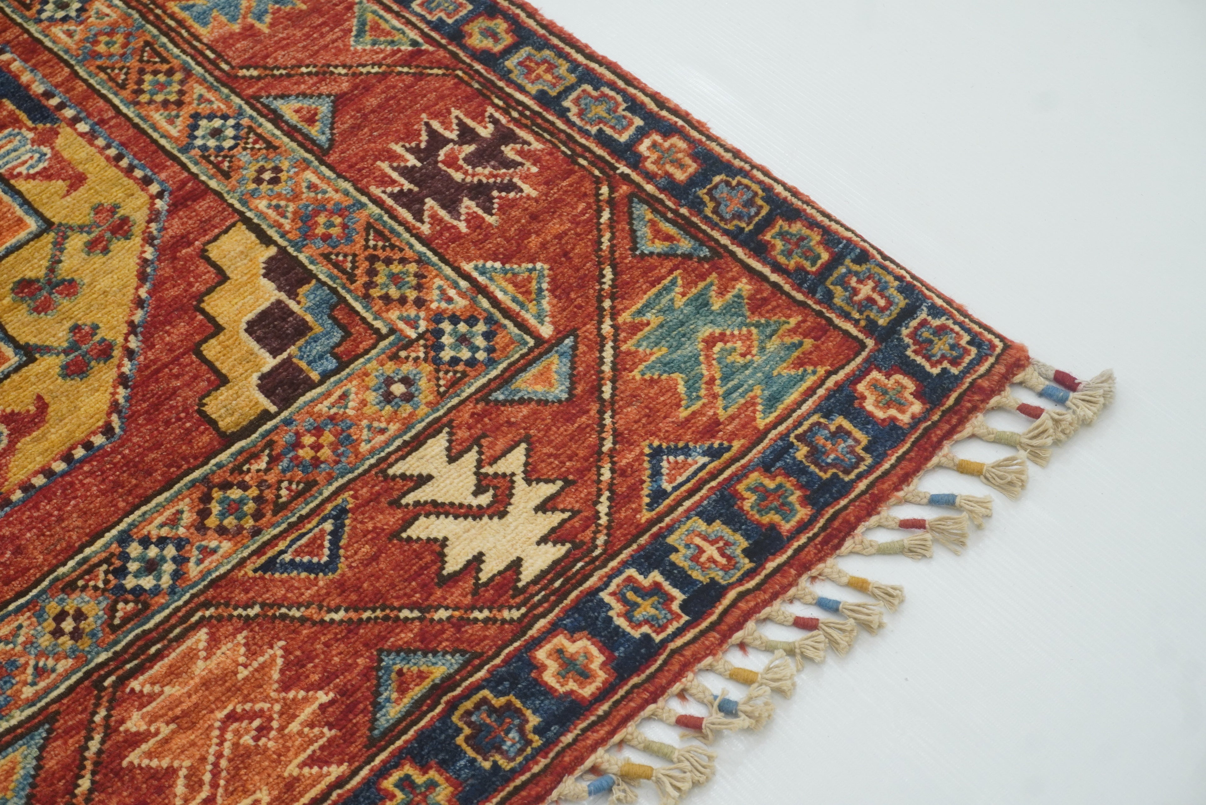 3x4 Red Ersari Hand Knotted Afghan Oriental Rug - Yildiz Rugs