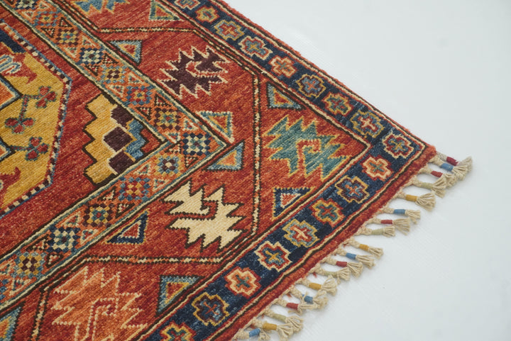 3x4 Red Ersari Hand Knotted Afghan Oriental Rug - Yildiz Rugs
