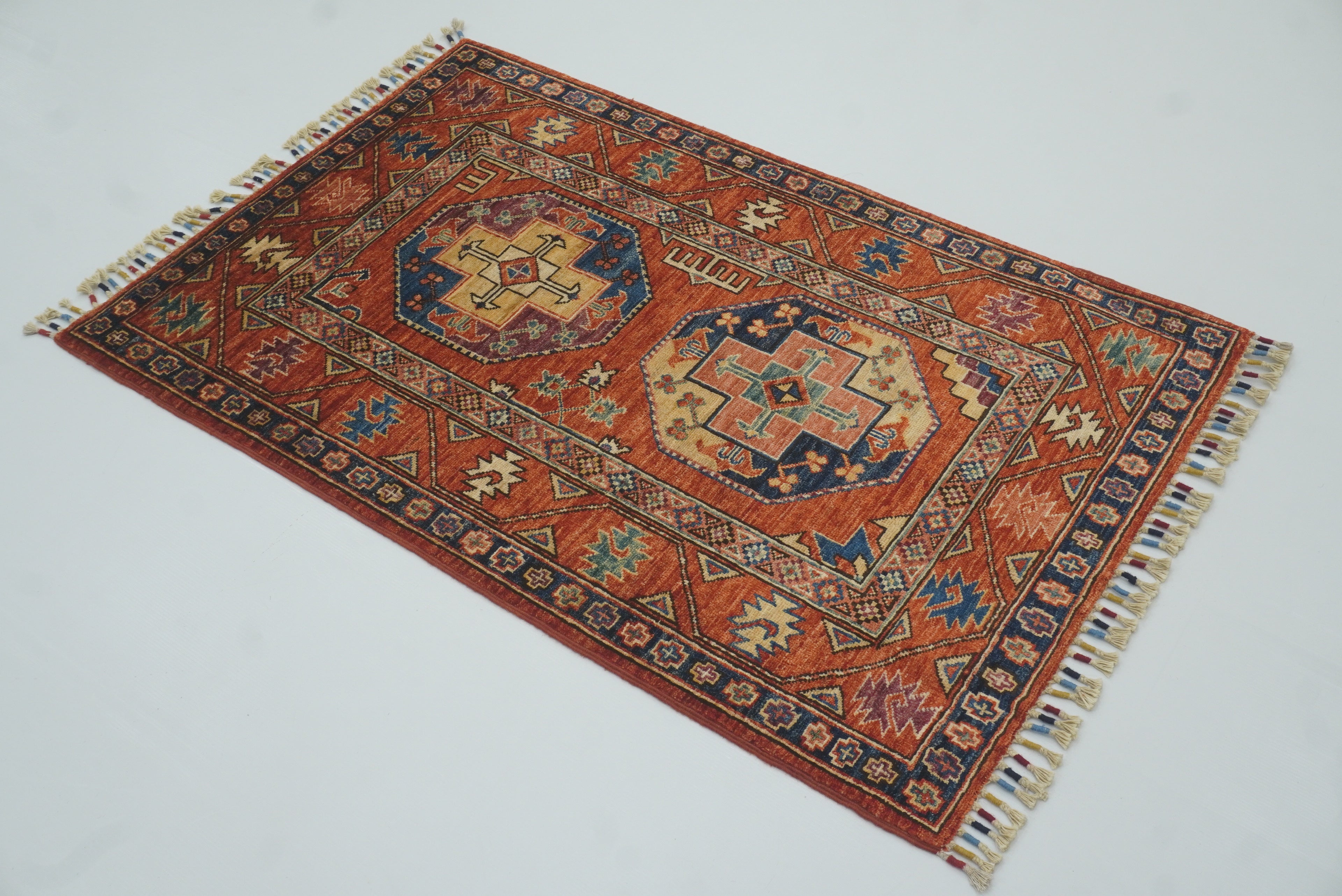 3x4 Red Ersari Hand Knotted Afghan Oriental Rug - Yildiz Rugs