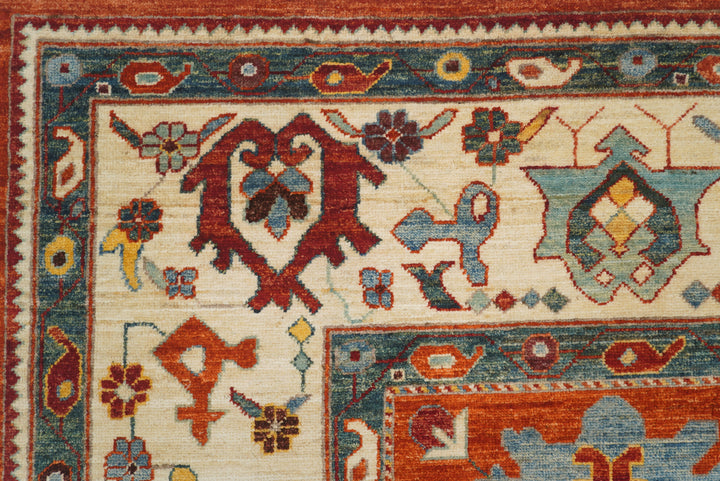 10x14 Rusty Red Oushak Hand-Knotted Wool Oriental Rug - Yildiz Rugs