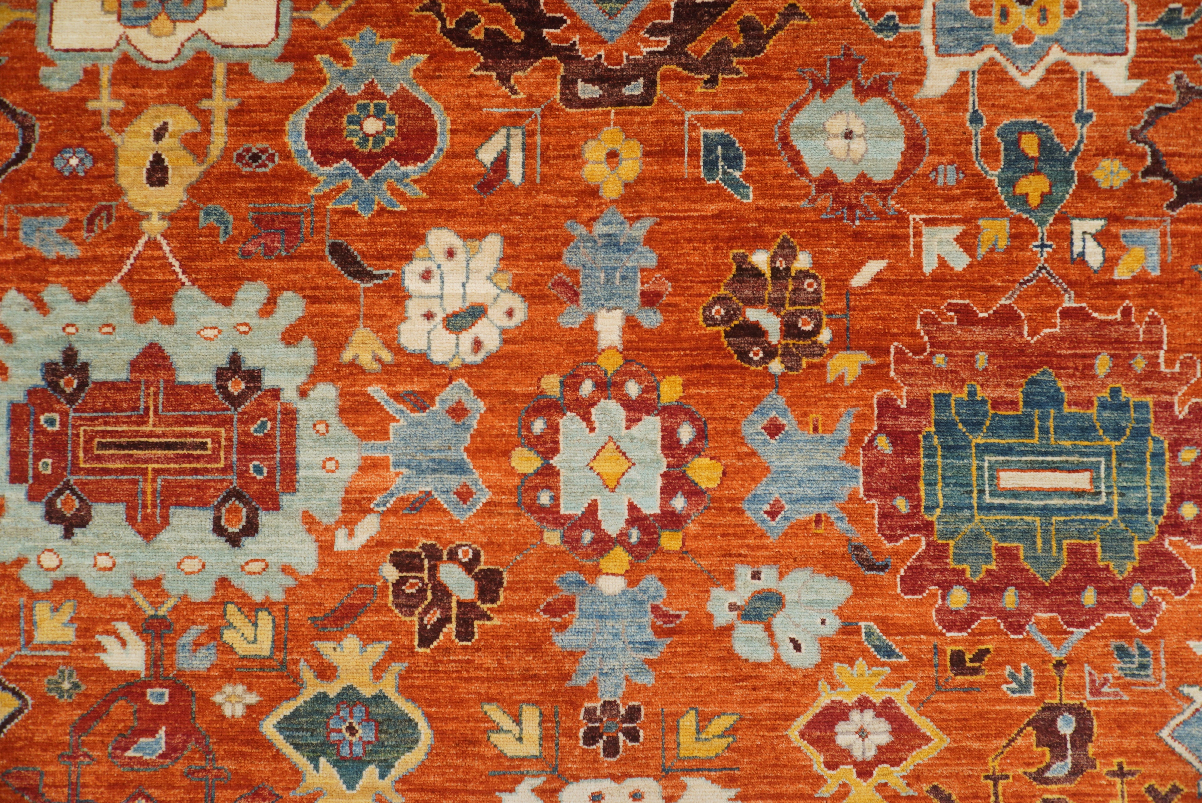 10x14 Rusty Red Oushak Hand-Knotted Wool Oriental Rug - Yildiz Rugs
