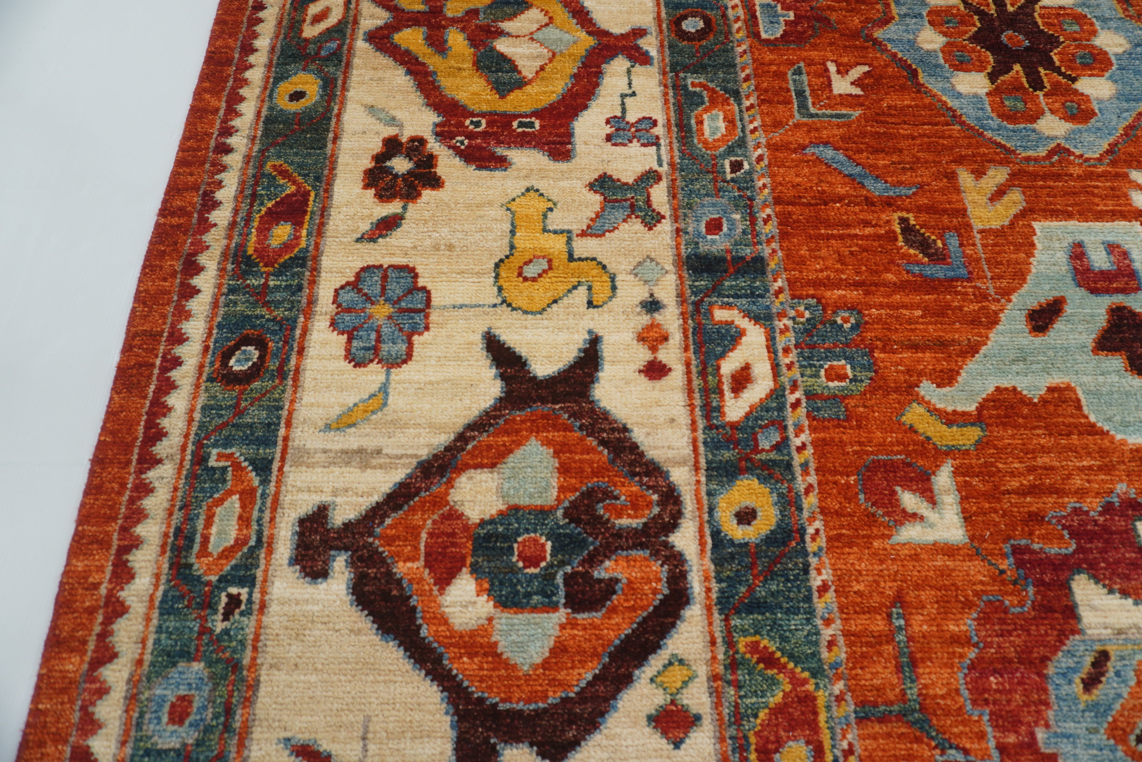 10x14 Rusty Red Oushak Hand-Knotted Wool Oriental Rug - Yildiz Rugs