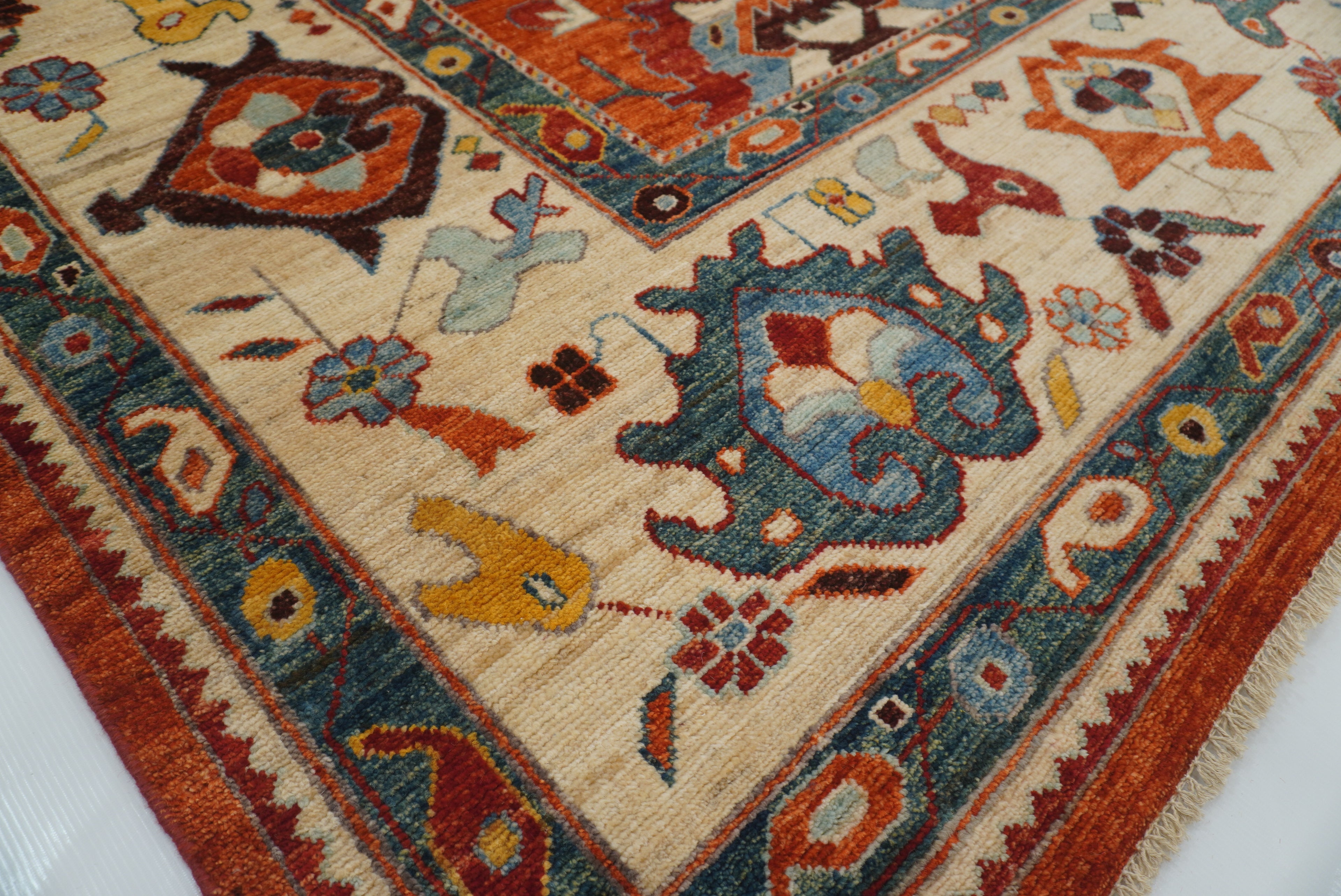 10x14 Rusty Red Oushak Hand-Knotted Wool Oriental Rug - Yildiz Rugs