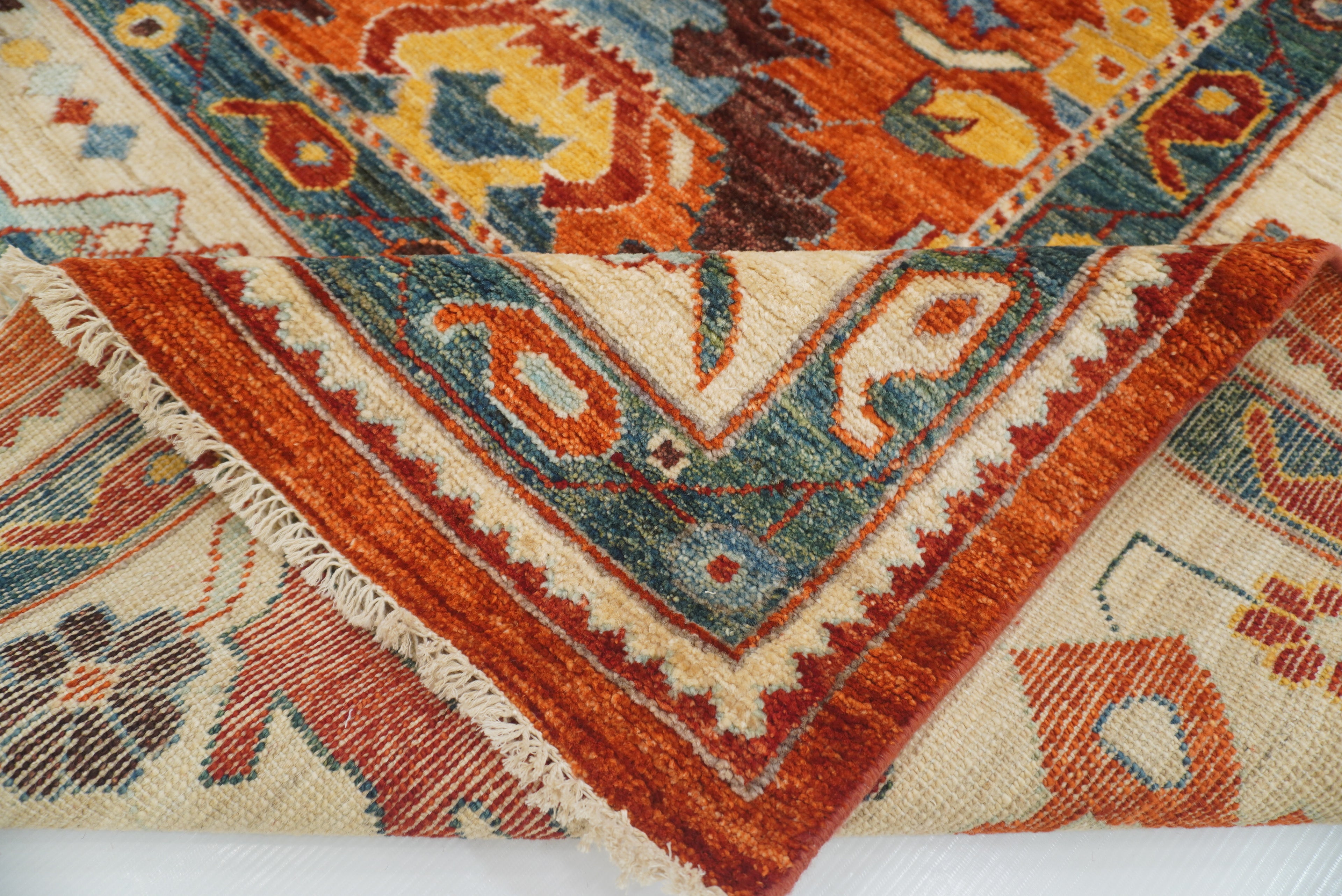 10x14 Rusty Red Oushak Hand-Knotted Wool Oriental Rug - Yildiz Rugs
