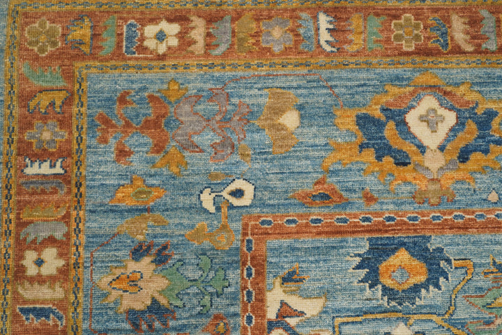 12x15 Blue Oushak Hand Knotted Wool Oriental Rug - Yildiz Rugs