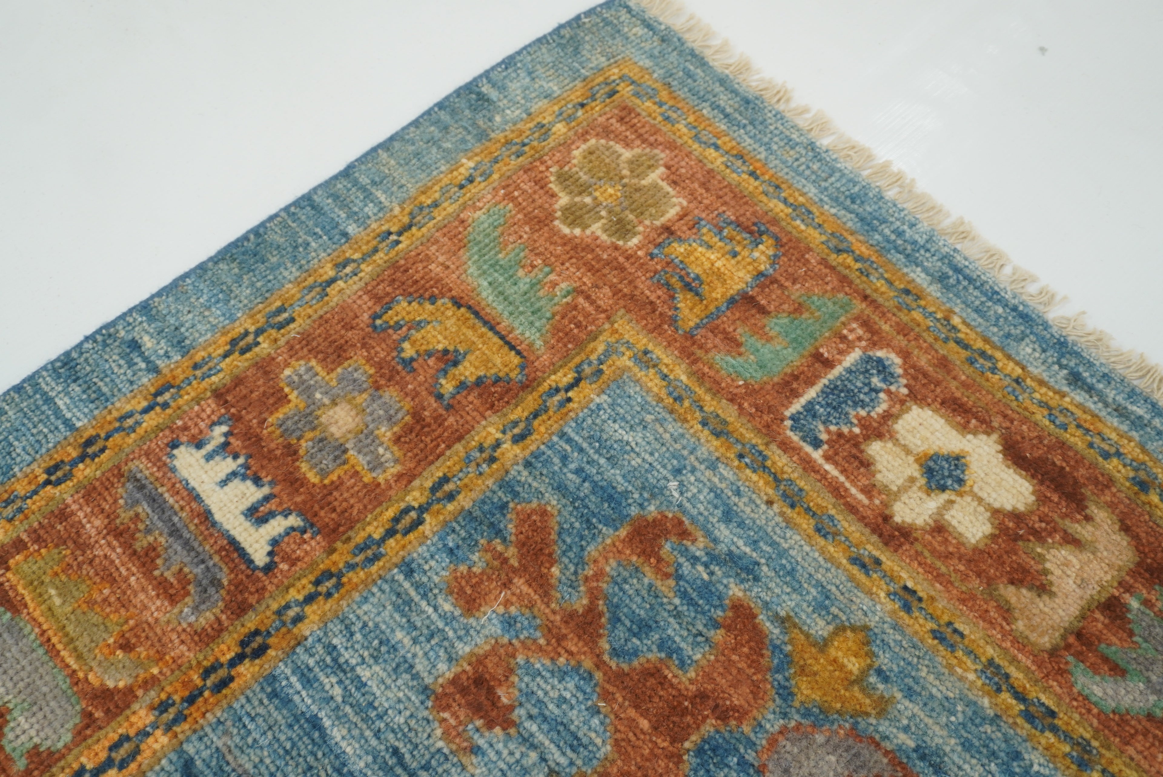 12x15 Blue Oushak Hand Knotted Wool Oriental Rug - Yildiz Rugs