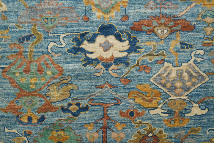 12x15 Blue Oushak Hand Knotted Wool Oriental Rug - Yildiz Rugs