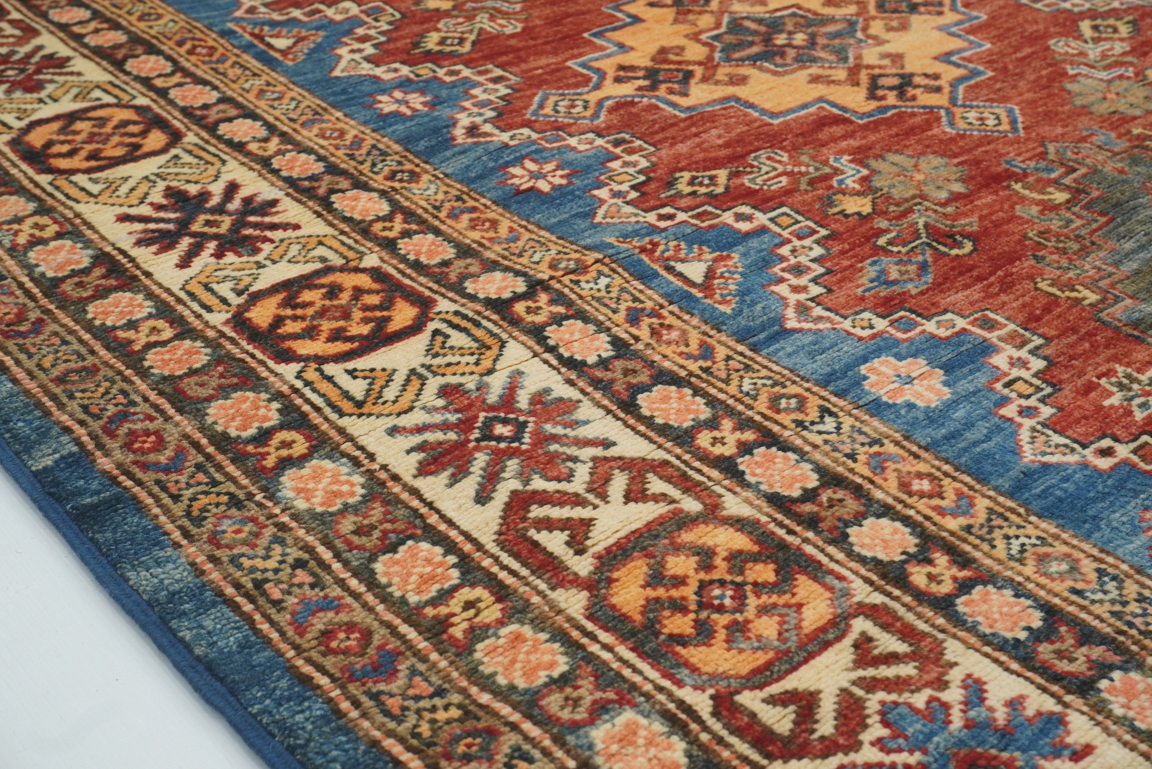 4x6 Red Kazak Hand Knotted Afghan Oriental Rug - Yildiz Rugs