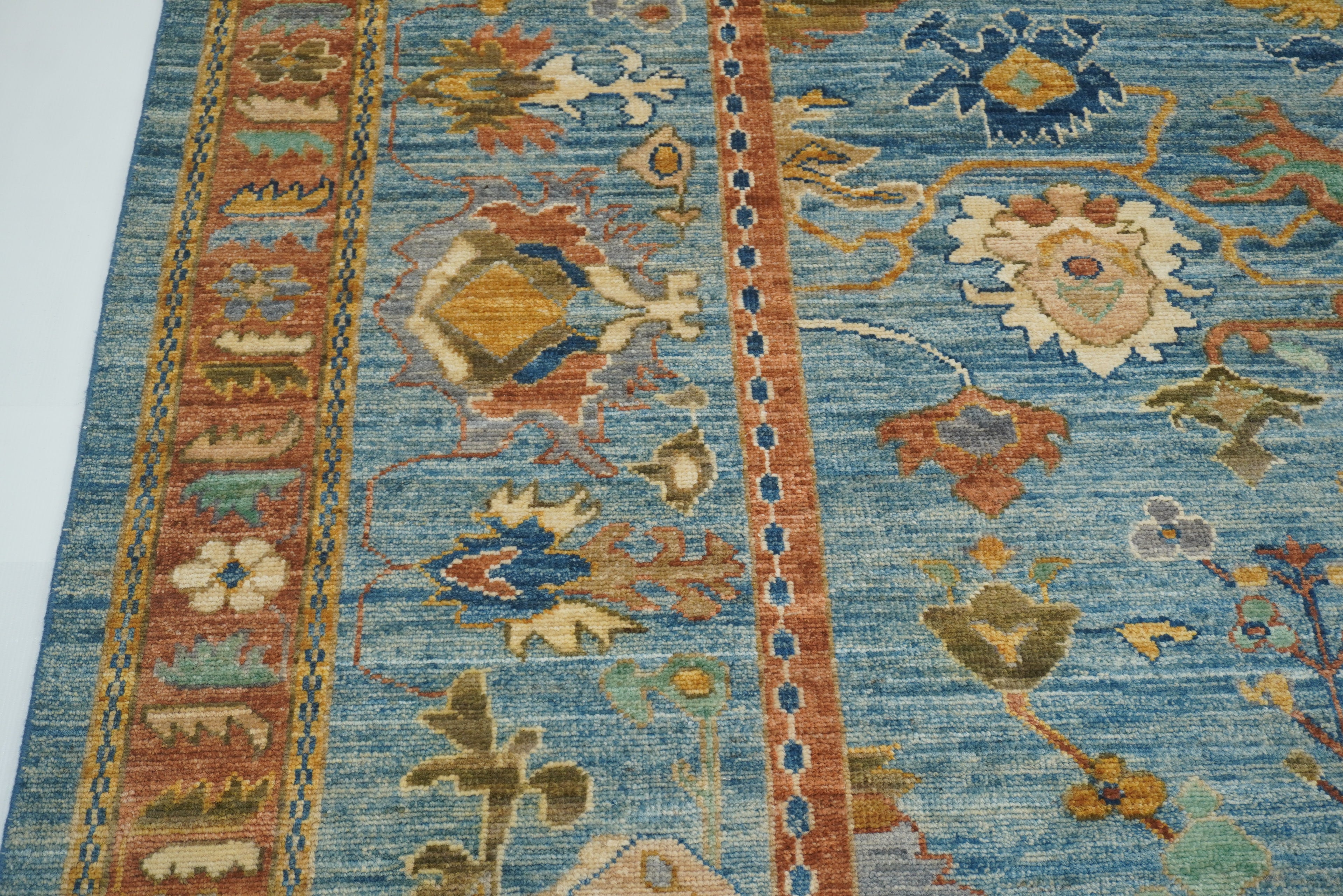 12x15 Blue Oushak Hand Knotted Wool Oriental Rug - Yildiz Rugs