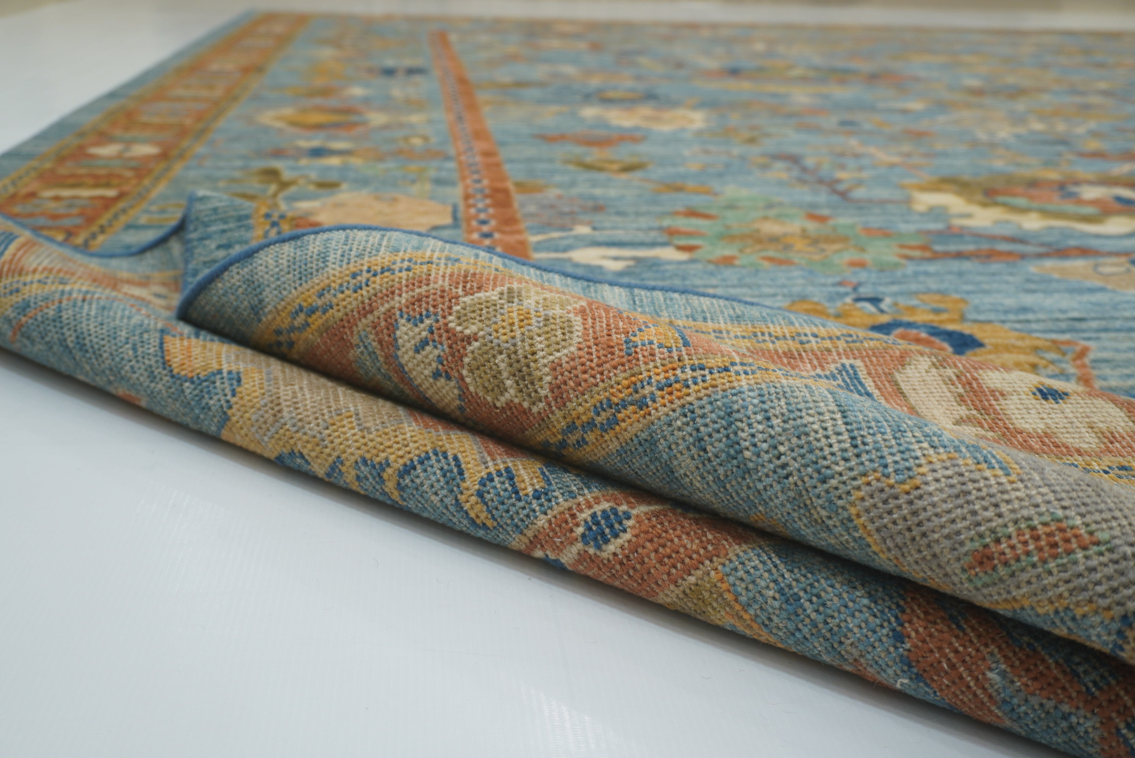 12x15 Blue Oushak Hand Knotted Wool Oriental Rug - Yildiz Rugs