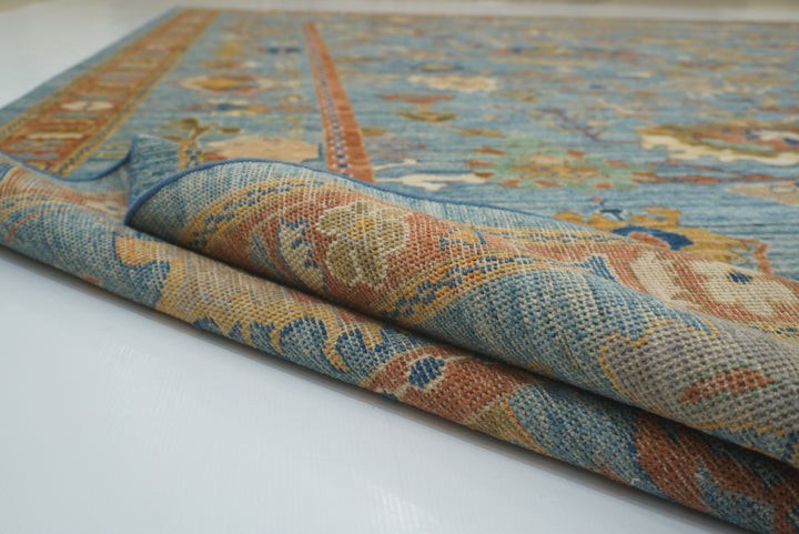12x15 Blue Oushak Hand Knotted Wool Oriental Rug - Yildiz Rugs