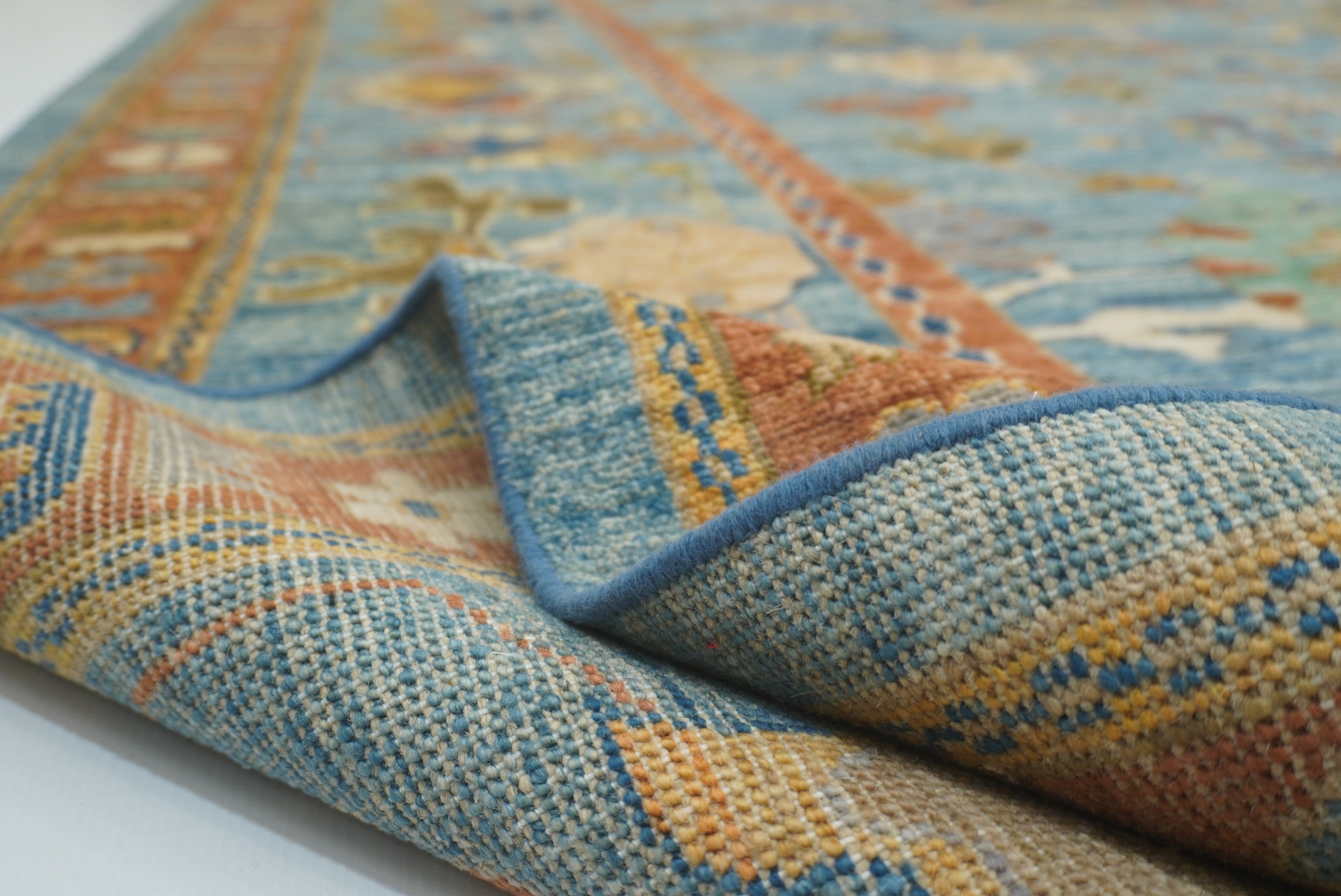 12x15 Blue Oushak Hand Knotted Wool Oriental Rug - Yildiz Rugs