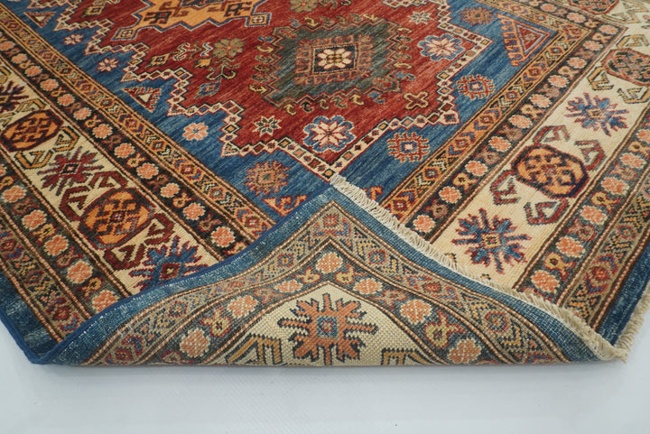 4x6 Red Kazak Hand Knotted Afghan Oriental Rug - Yildiz Rugs