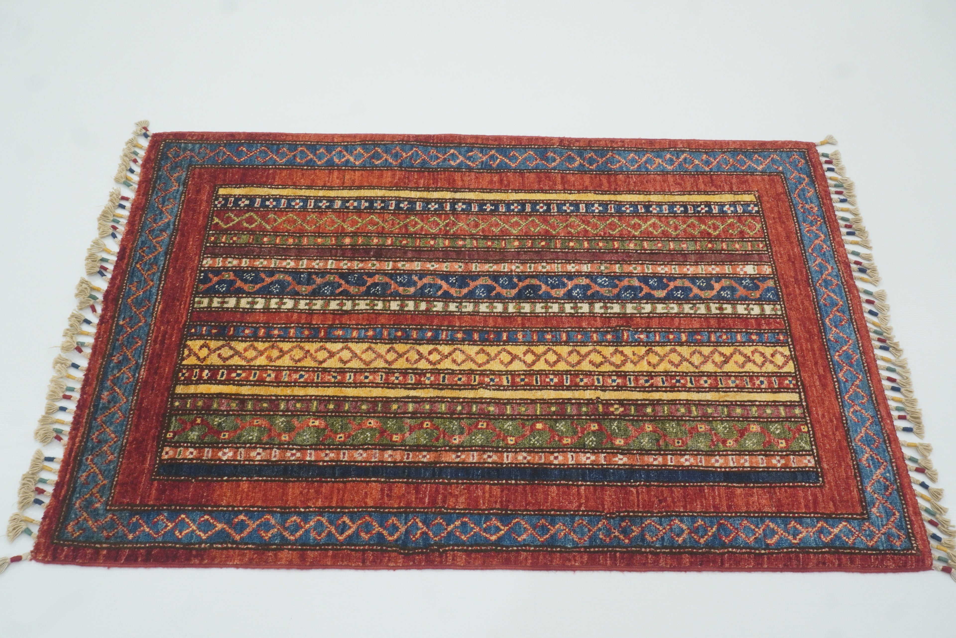 3x4 Red Turkish Style Hand knotted Wool Rug - Yildiz Rugs