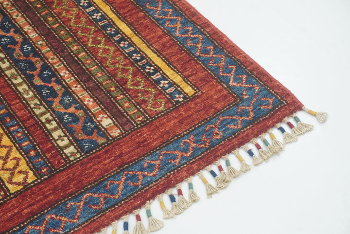 3x4 Red Turkish Style Hand knotted Wool Rug - Yildiz Rugs