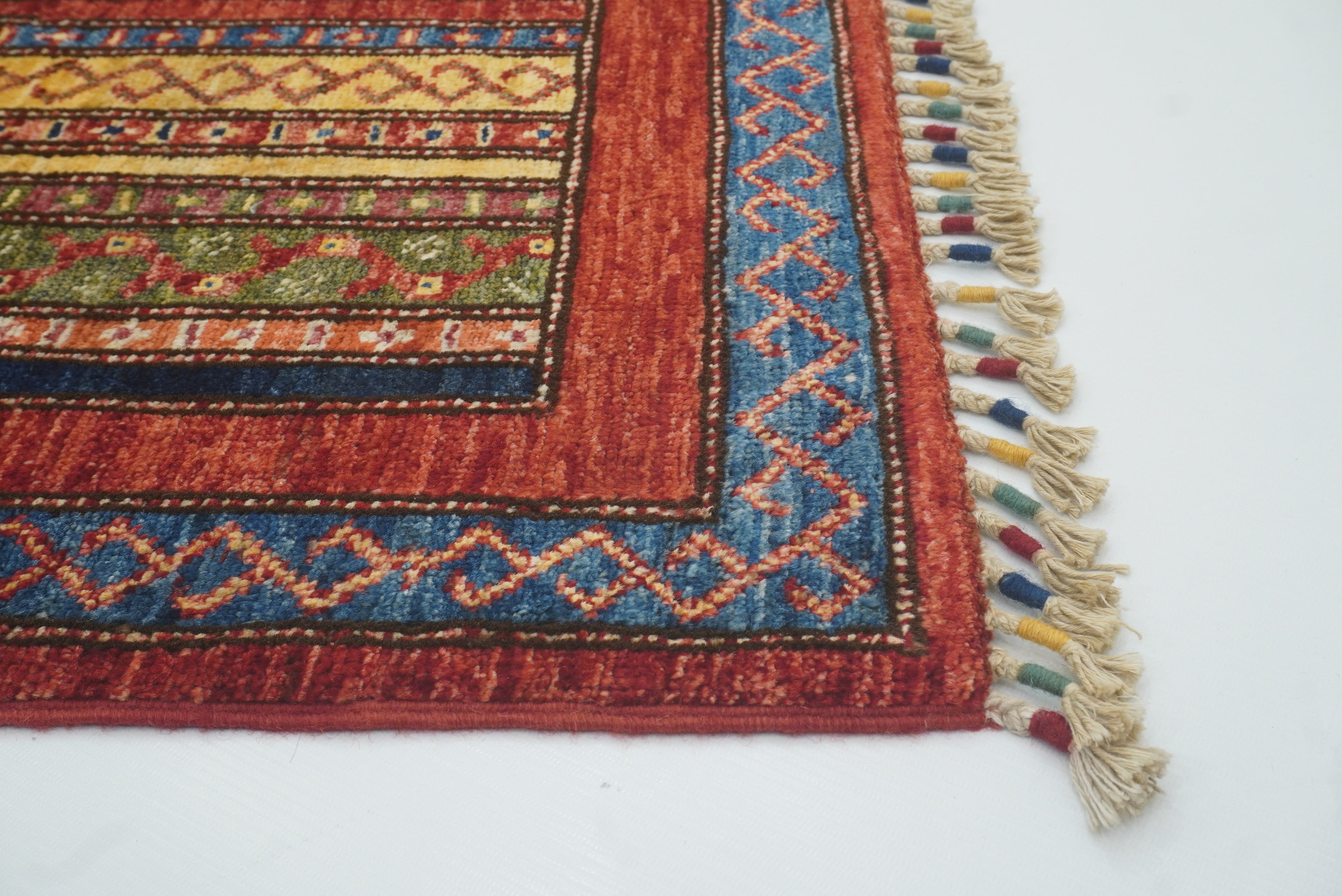 3x4 Red Turkish Style Hand knotted Wool Rug - Yildiz Rugs
