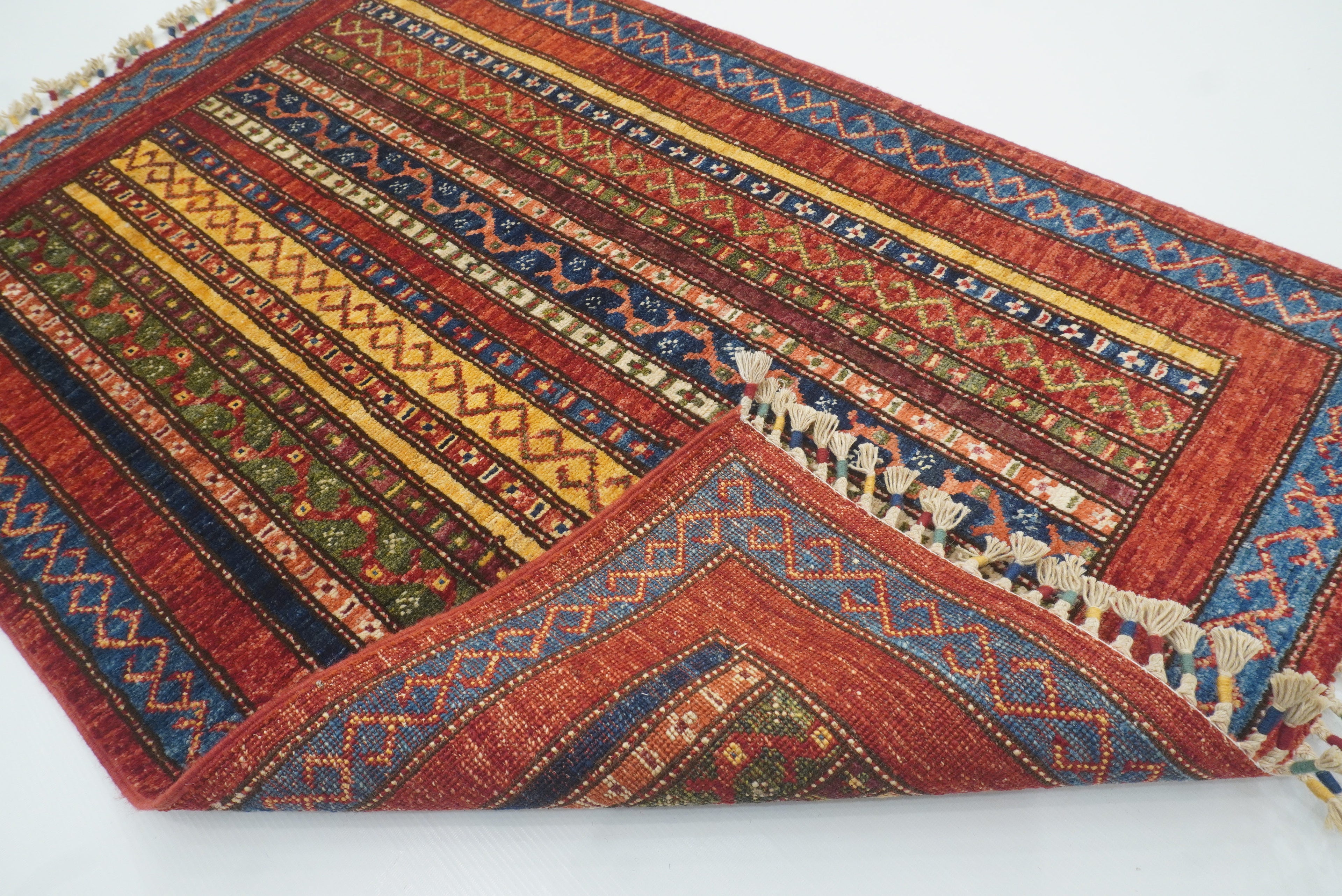 3x4 Red Turkish Style Hand knotted Wool Rug - Yildiz Rugs