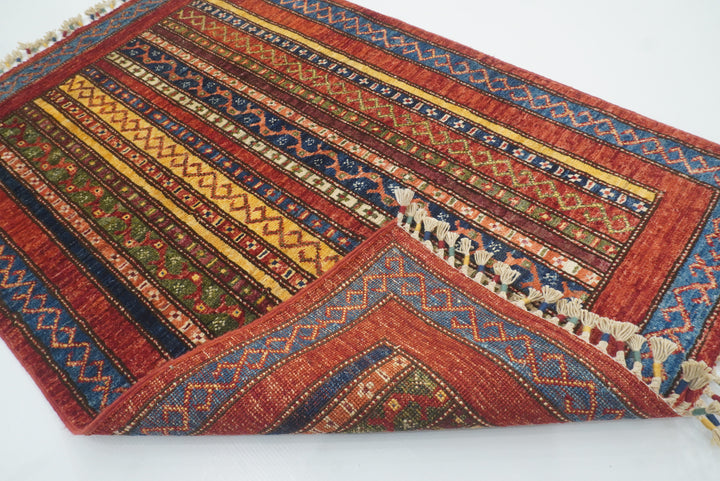 3x4 Red Turkish Style Hand knotted Wool Rug - Yildiz Rugs