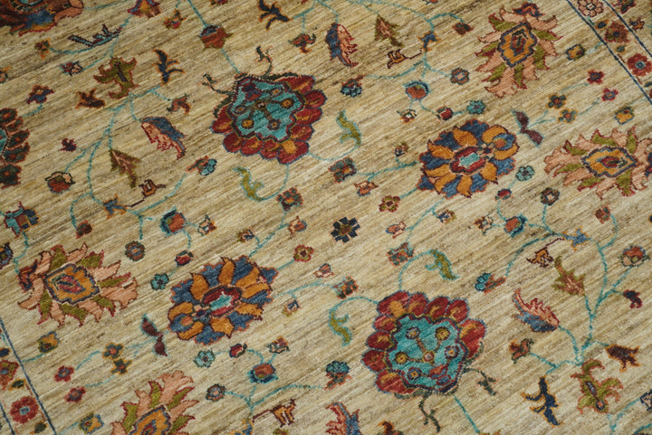 5x7 Beige Waziri Afghan Hand knotted Wool Oriental Rug - Yildiz Rugs