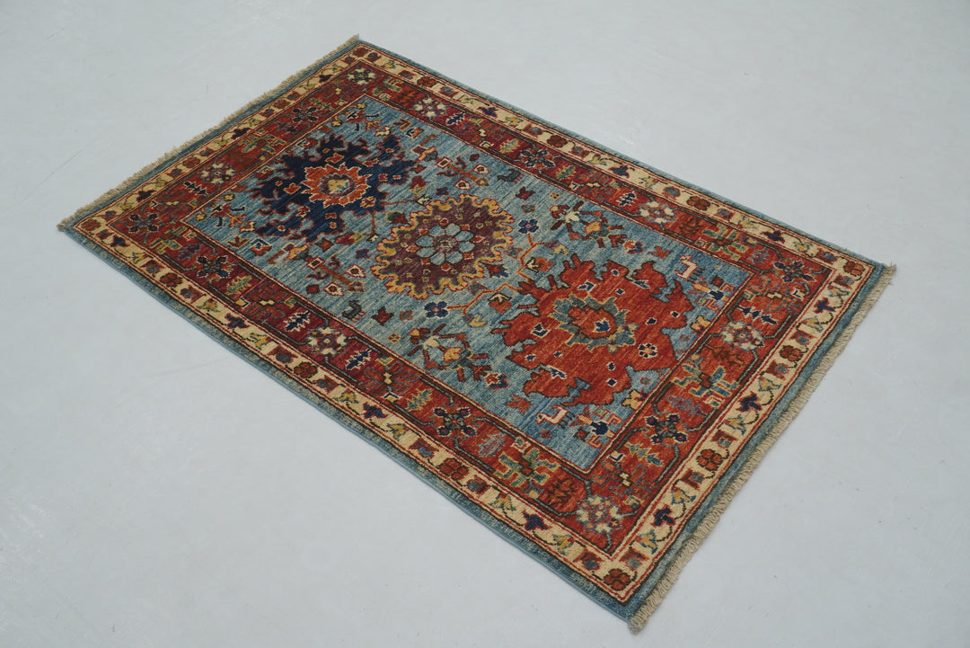 3x4 Blue Bidjar Afghan Hand knotted Oriental Rug