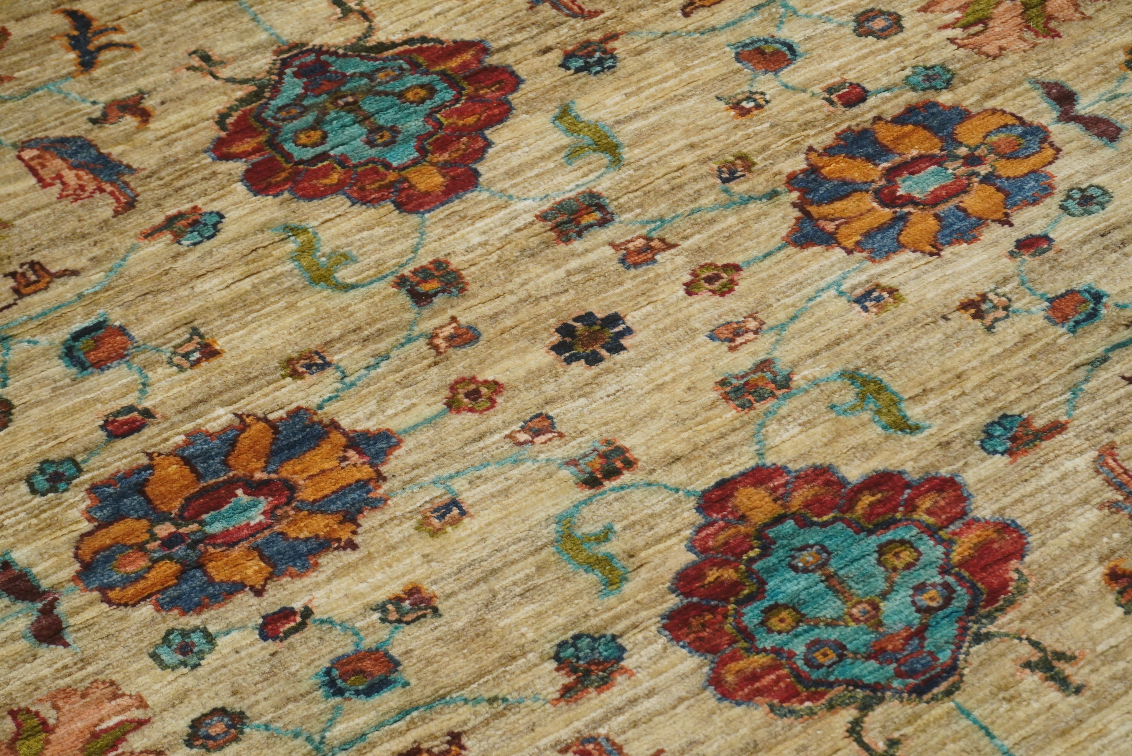 5x7 Beige Waziri Afghan Hand knotted Wool Oriental Rug - Yildiz Rugs