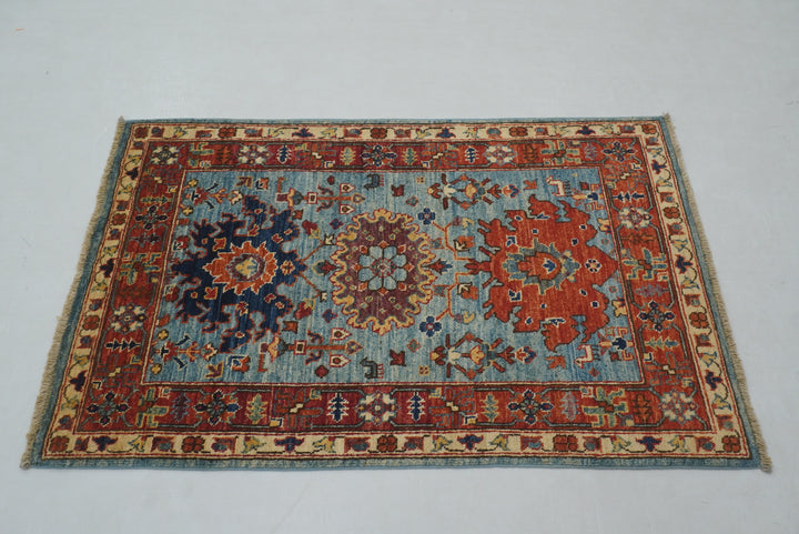 3x4 Blue Bidjar Afghan Hand knotted Oriental Rug