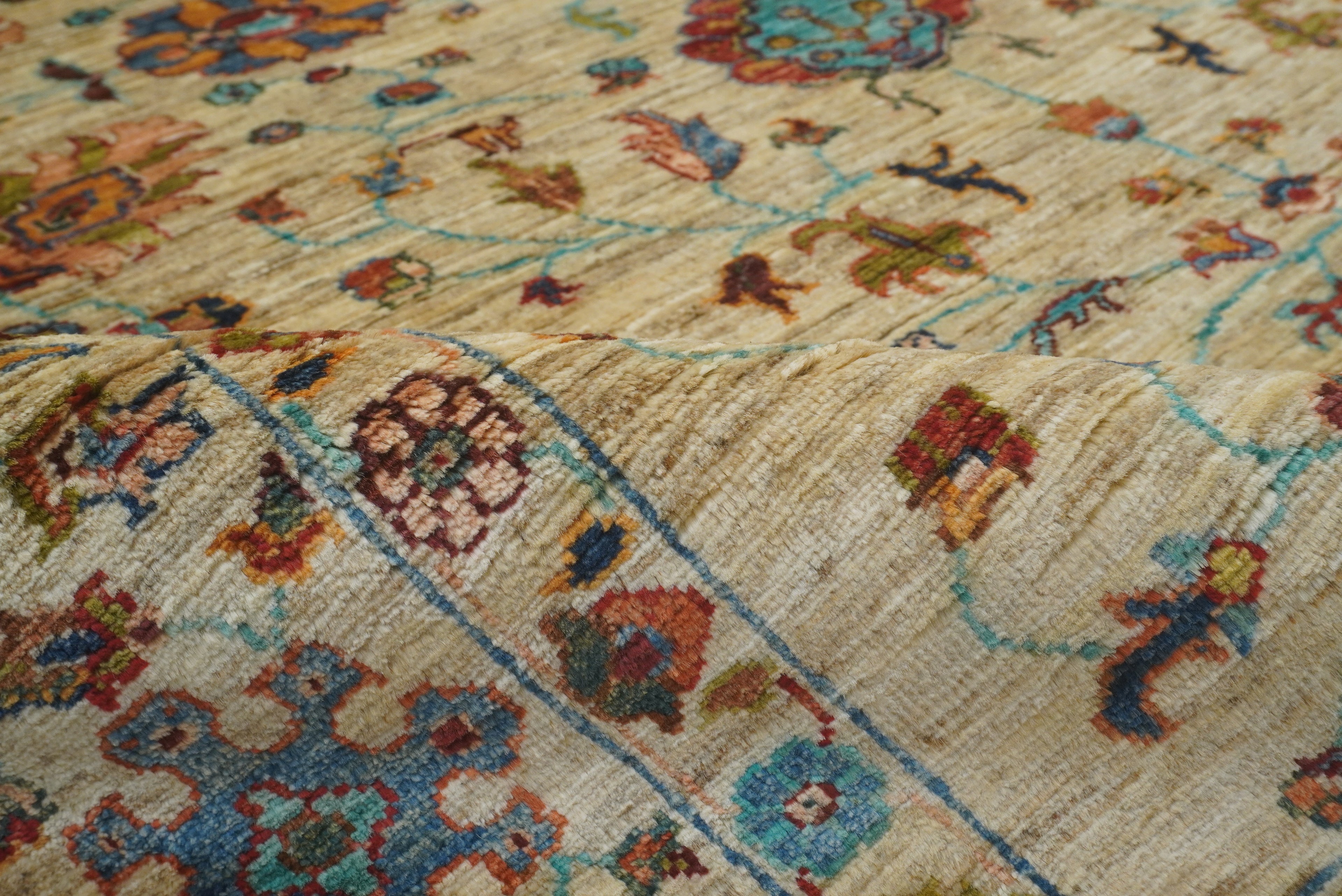 5x7 Beige Waziri Afghan Hand knotted Wool Oriental Rug - Yildiz Rugs