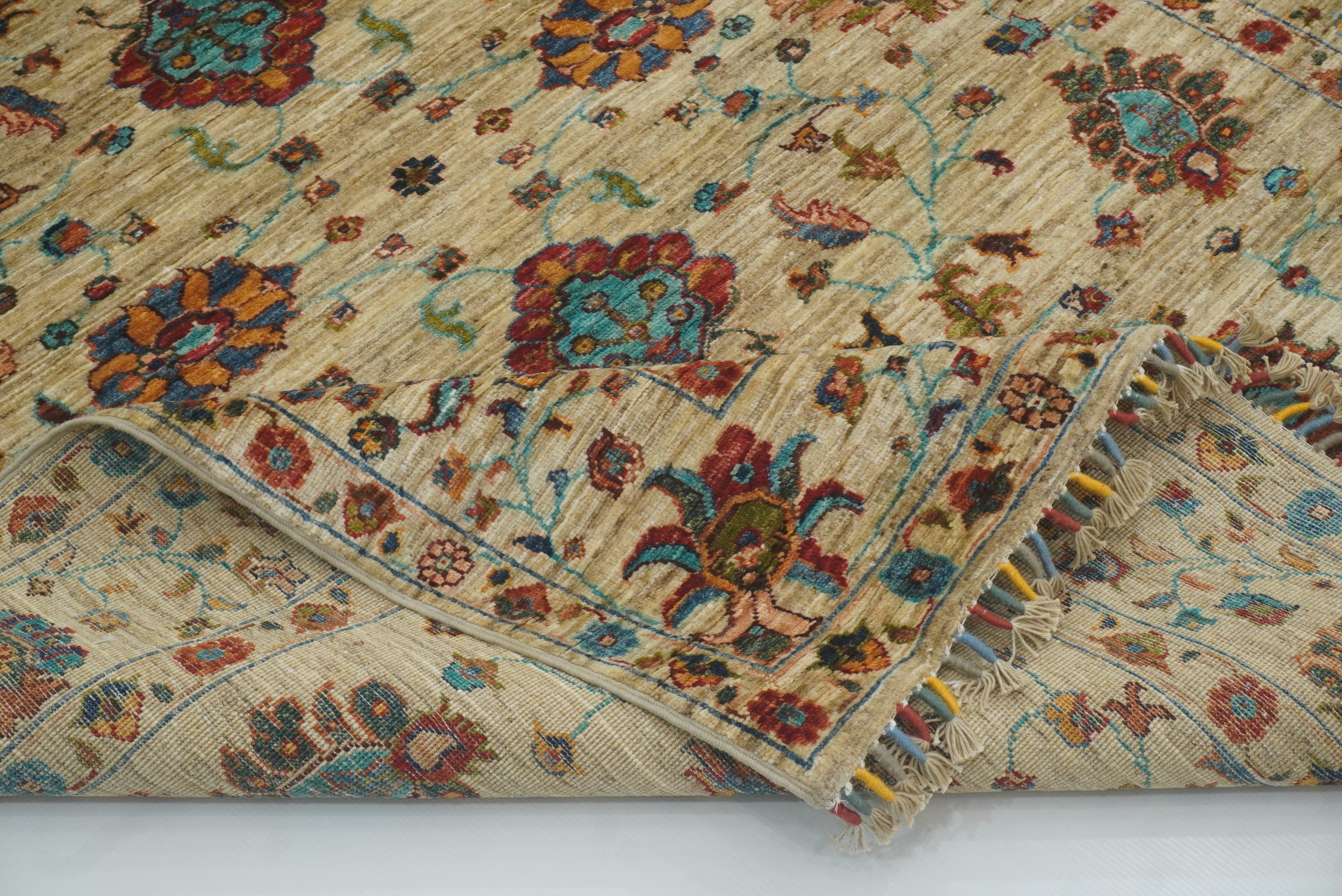 5x7 Beige Waziri Afghan Hand knotted Wool Oriental Rug - Yildiz Rugs