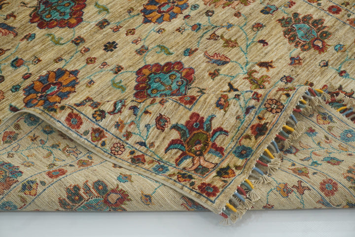 5x7 Beige Waziri Afghan Hand knotted Wool Oriental Rug - Yildiz Rugs