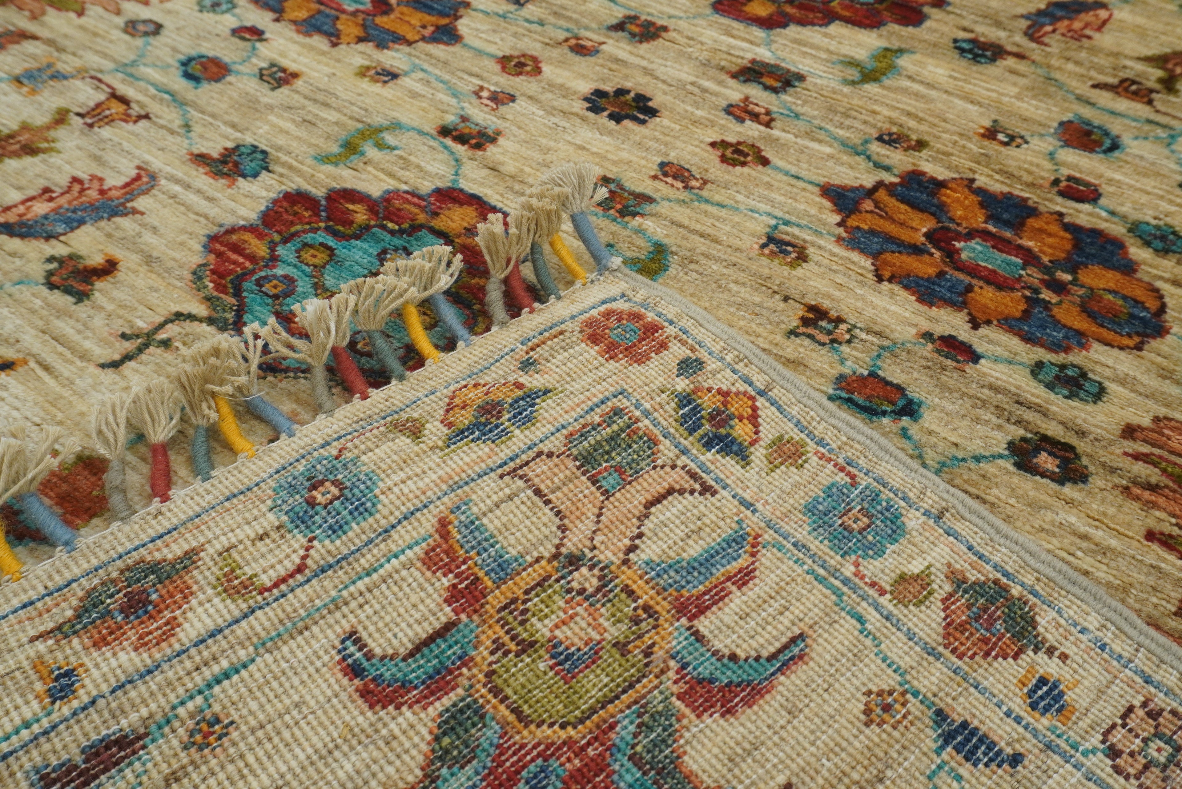 5x7 Beige Waziri Afghan Hand knotted Wool Oriental Rug - Yildiz Rugs