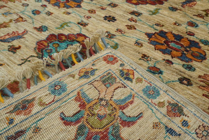 5x7 Beige Waziri Afghan Hand knotted Wool Oriental Rug - Yildiz Rugs