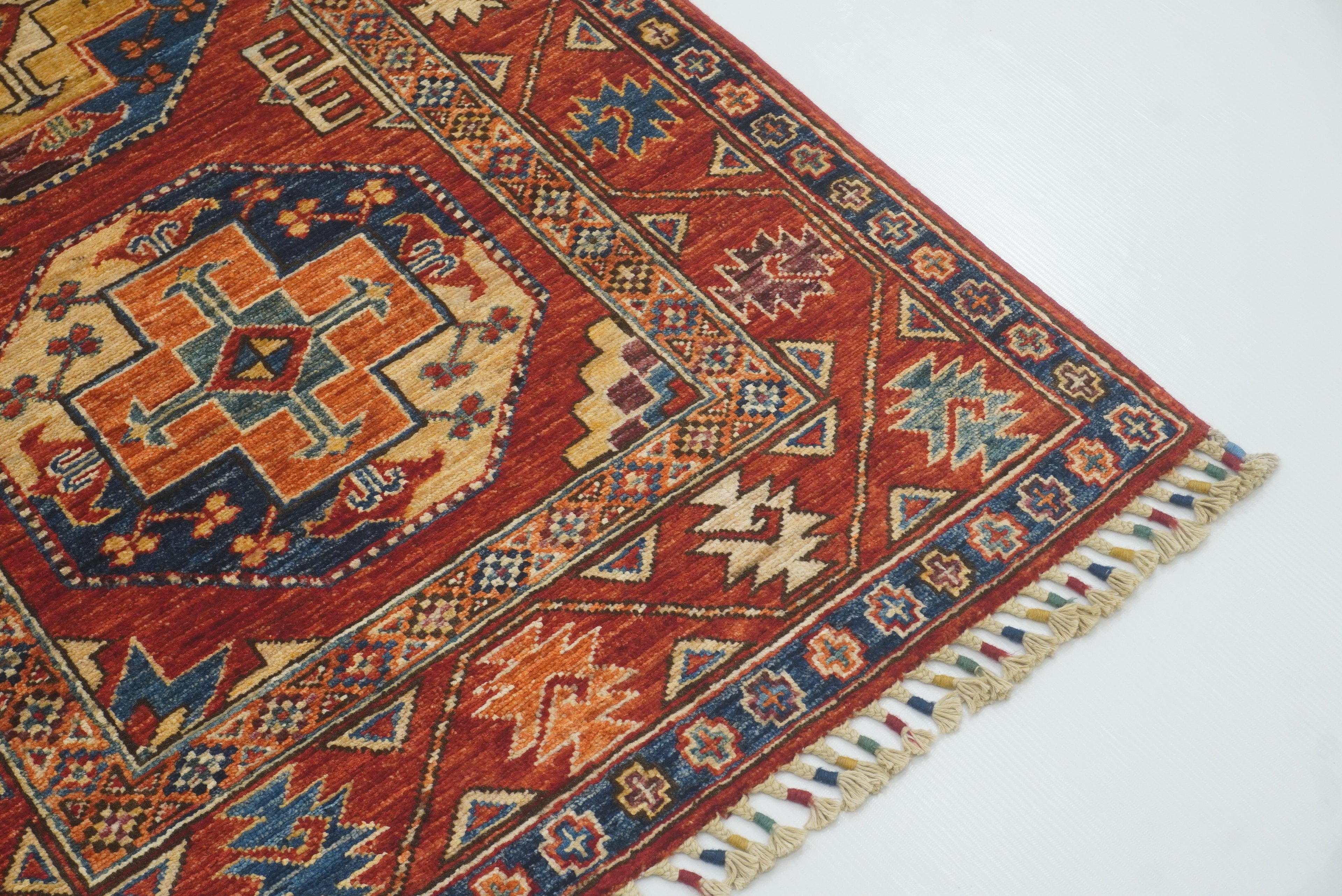 3x4 Red Ersari Hand Knotted Afghan Wool Oriental Rug - Yildiz Rugs