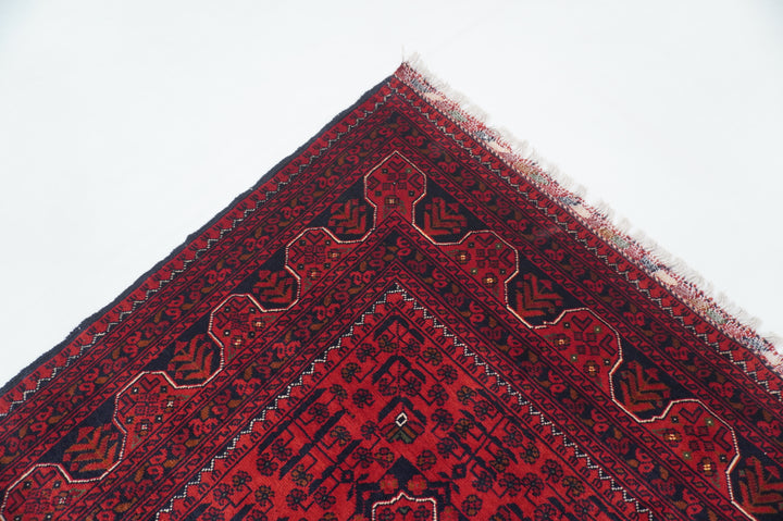 5x7 Red Afghan Khal Mohammadi hand knotted Rug - Yildiz Rugs