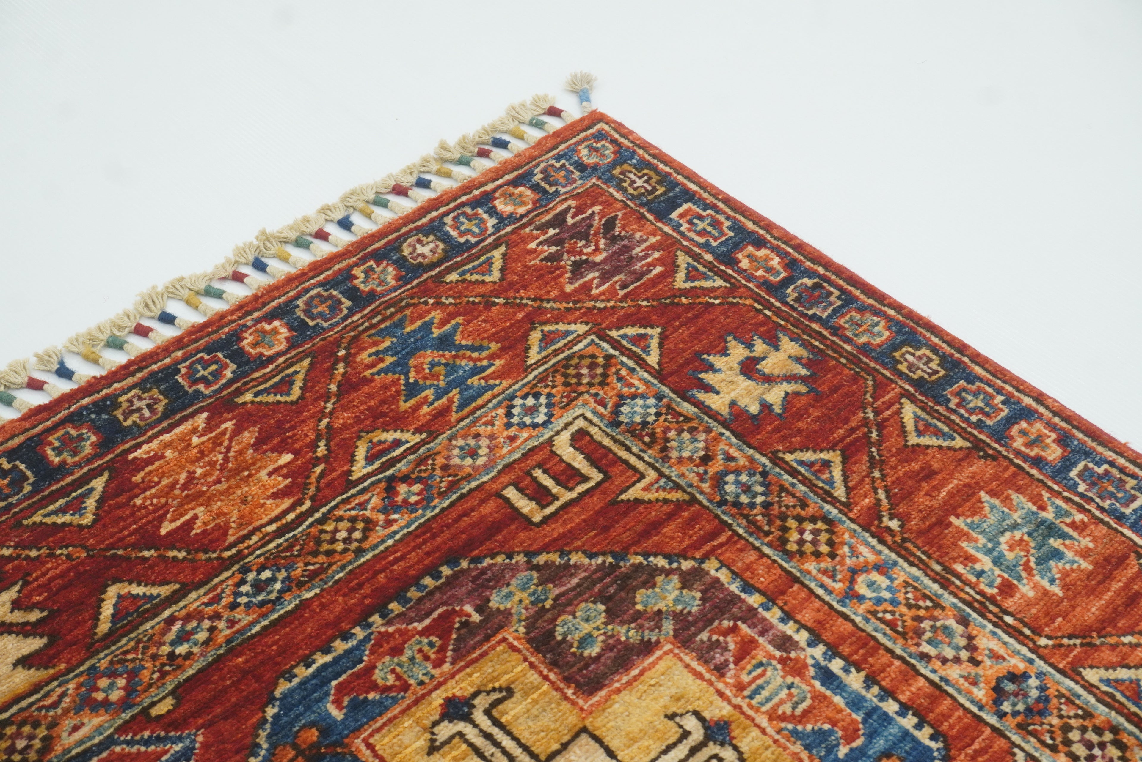 3x4 Red Ersari Hand Knotted Afghan Wool Oriental Rug - Yildiz Rugs