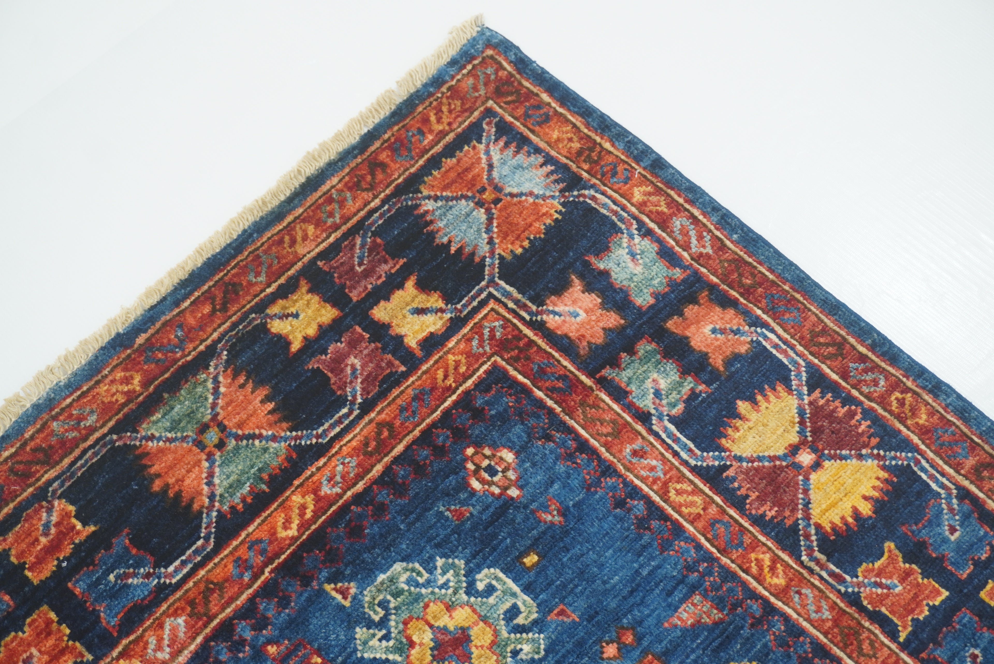 5x7 Navy Blue Baluch Afghan Hand-Knotted Wool Oriental Rug - Yildiz Rugs