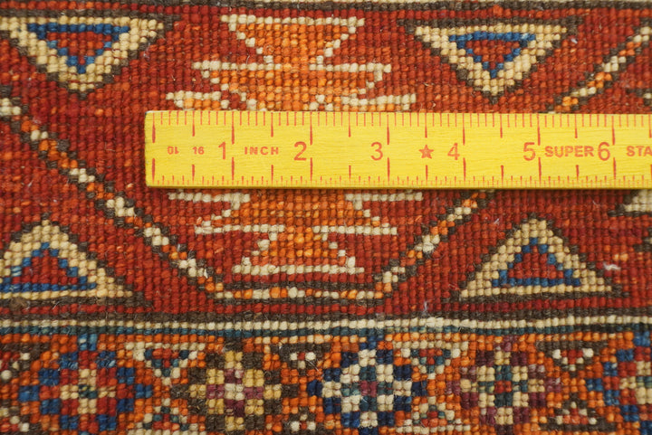 3x4 Red Ersari Hand Knotted Afghan Wool Oriental Rug - Yildiz Rugs