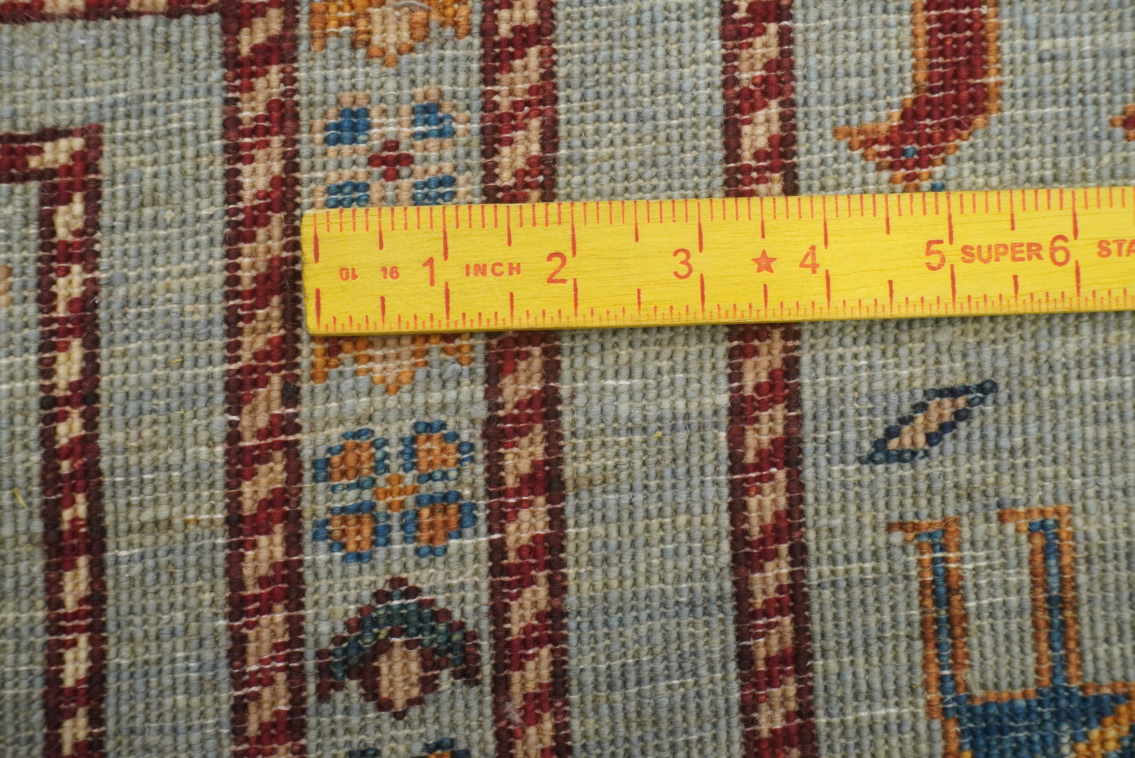 5x7 Animal Gabbeh Light Blue Afghan Hand Knotted Rug - Yildiz Rugs