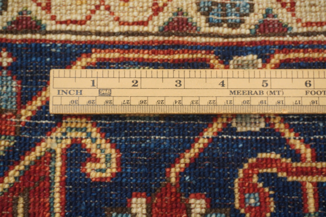 SOLD 9x12 Blue Heriz Afghan Hand Knotted Geometric Oriental Rug
