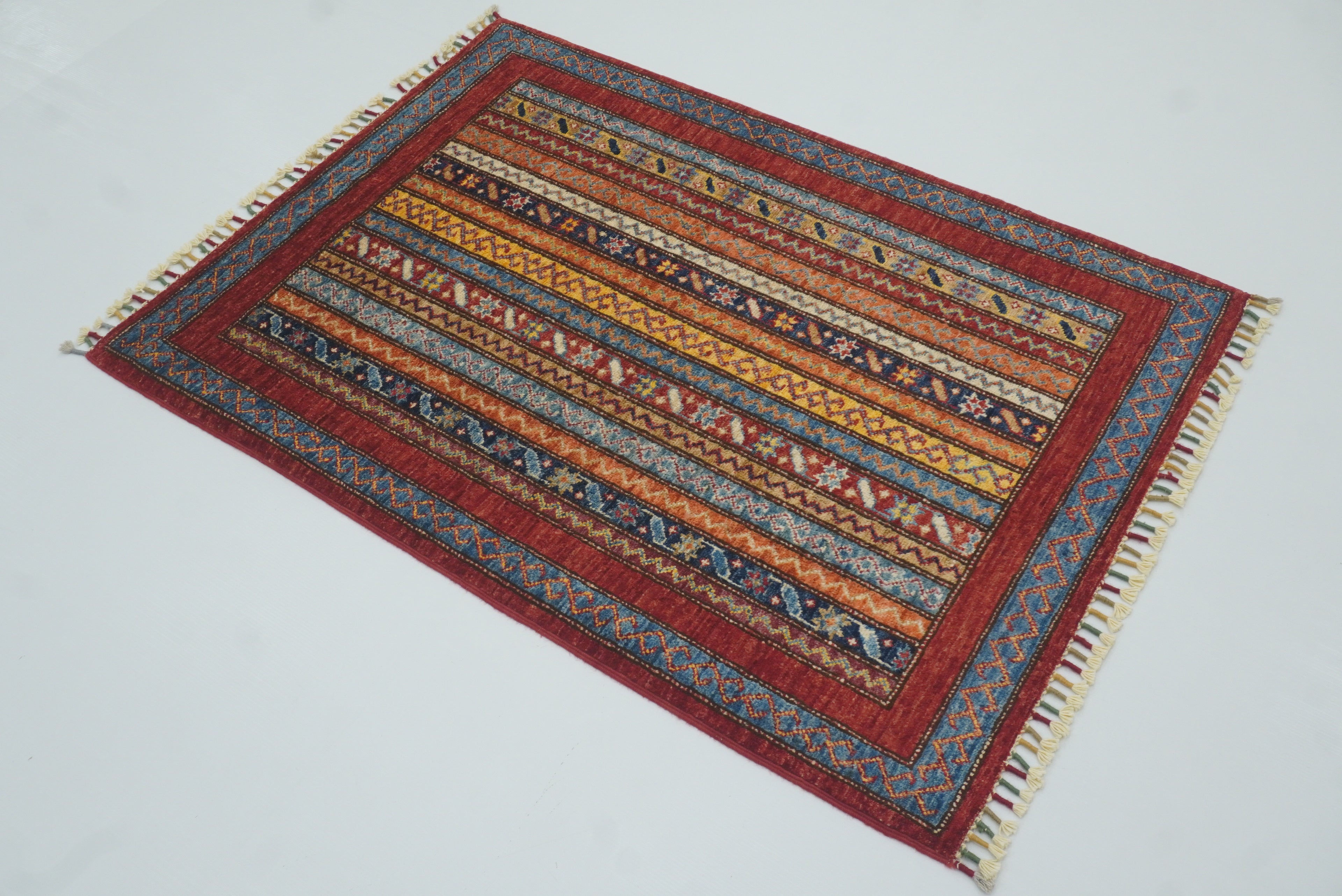 3x4 Red Turkish Style Hand knotted Wool Rug - Yildiz Rugs