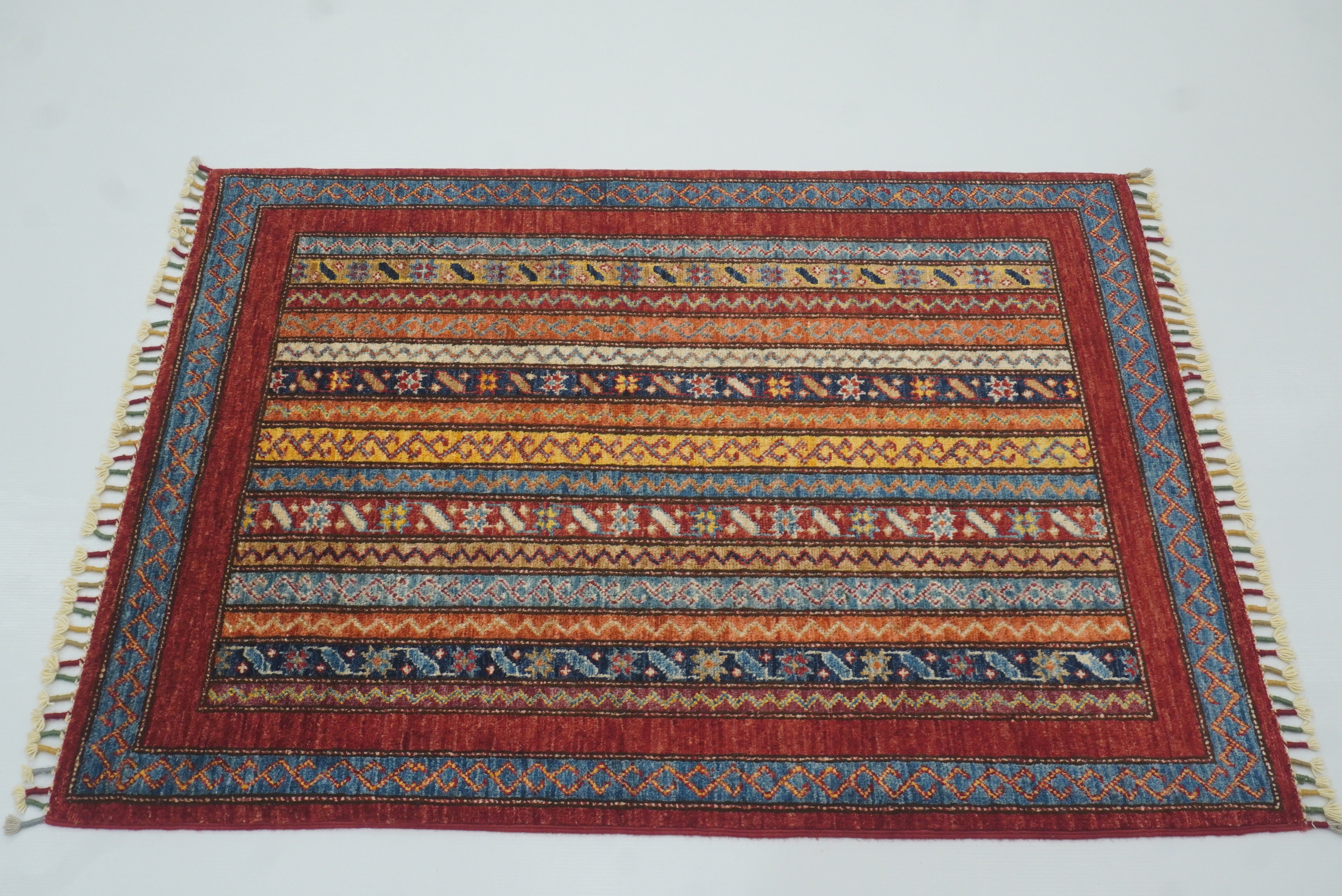 3x4 Red Turkish Style Hand knotted Wool Rug - Yildiz Rugs