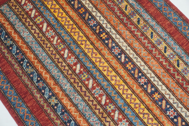 3x4 Red Turkish Style Hand knotted Wool Rug - Yildiz Rugs
