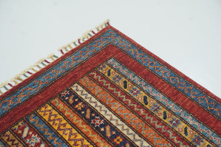 3x4 Red Turkish Style Hand knotted Wool Rug - Yildiz Rugs