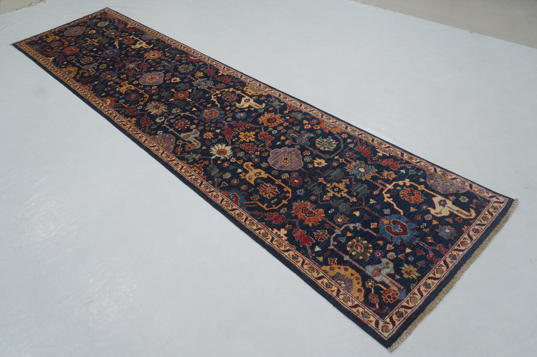 11 ft Navy Blue Bidjar Afghan Hand knotted Oriental Runner