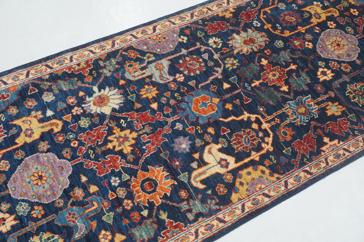 11 ft Navy Blue Bidjar Afghan Hand knotted Oriental Runner