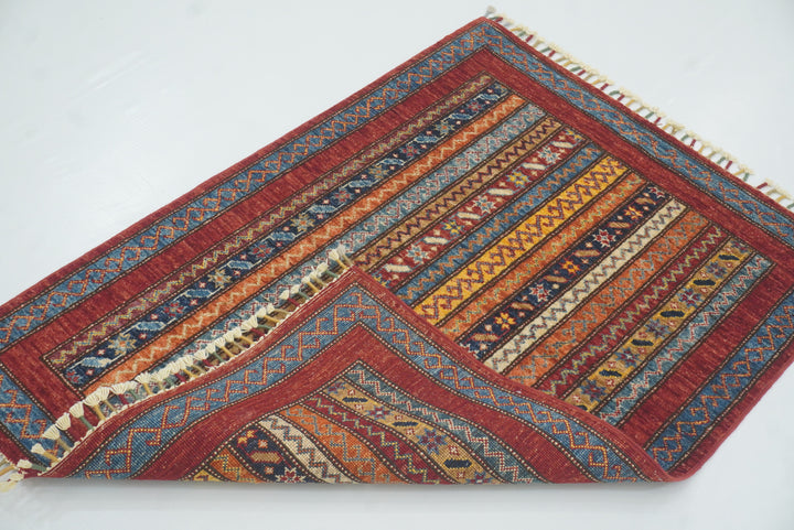 3x4 Red Turkish Style Hand knotted Wool Rug - Yildiz Rugs