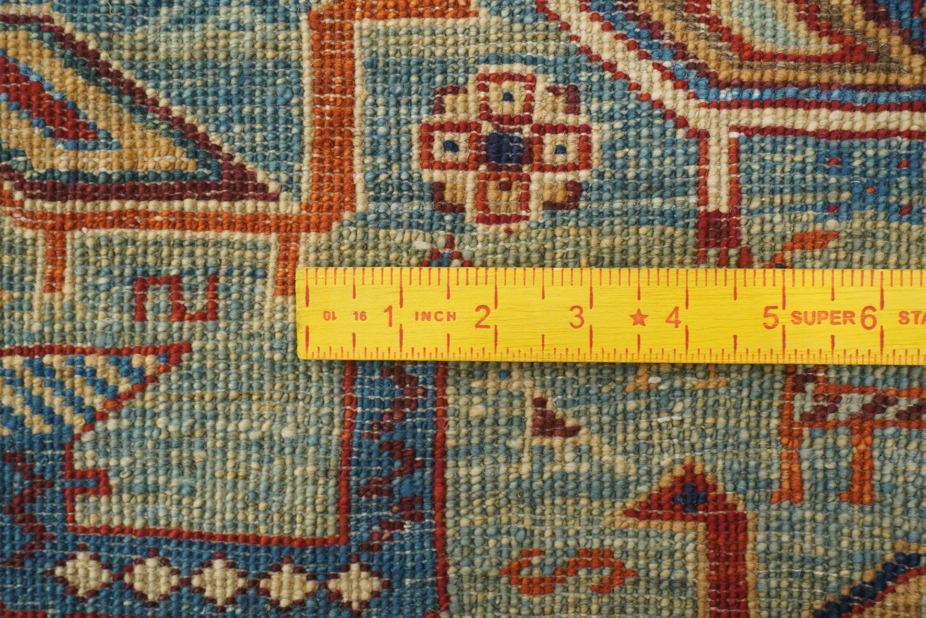 10 ft Blue Gabbeh Afghan Hand-Knotted Wool Runner Rug - Yildiz Rugs