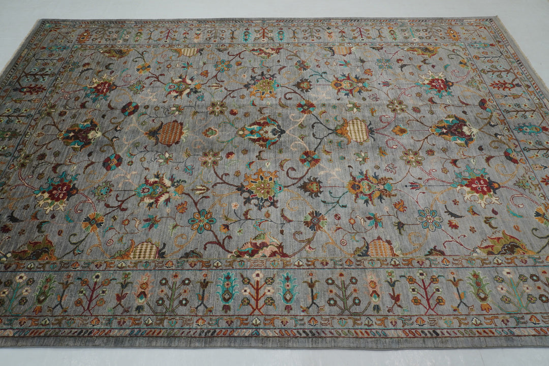 7x10 Blueish Gray Waziri Afghan Hand knotted Oriental Rug